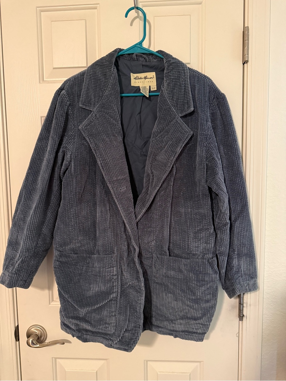 Eddie Bauer Women's Corduroy Blazer Jacket in Slate Blue